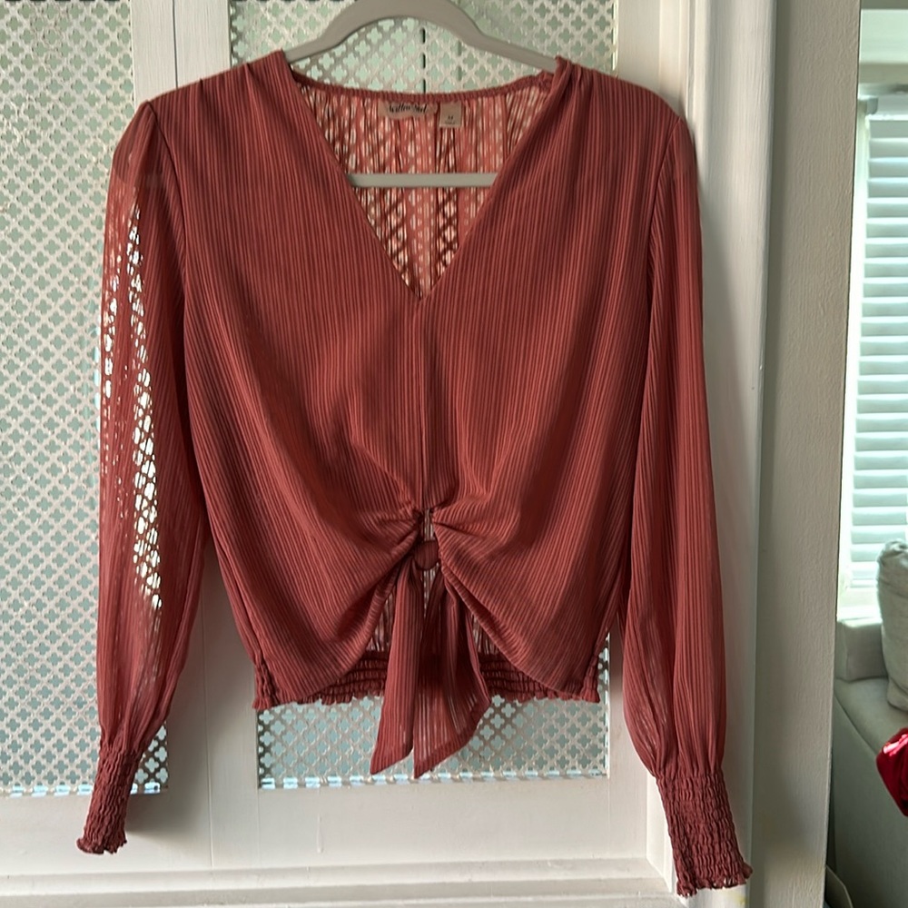 Willow and root sheer pink top. Brand new